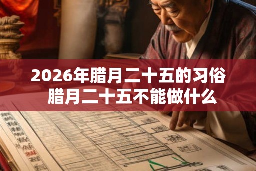 2026年腊月二十五的习俗  腊月二十五不能做什么