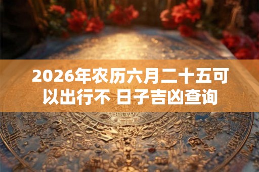 2026年农历六月二十五可以出行不 日子吉凶查询