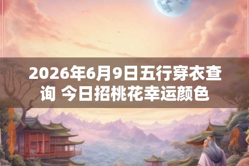 2026年6月9日五行穿衣查询 今日招桃花幸运颜色 2026年6月9日五行穿衣查询 今日招桃花幸运颜色