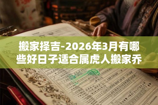 搬家择吉-2026年3月有哪些好日子适合属虎人搬家乔迁