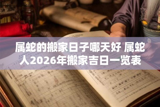 属蛇的搬家日子哪天好 属蛇人2026年搬家吉日一览表