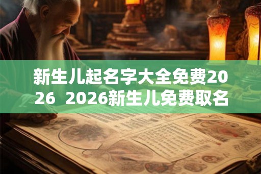 新生儿起名字大全免费2026  2026新生儿免费取名