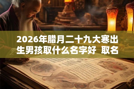 2026年腊月二十九大寒出生男孩取什么名字好  取名方法推荐
