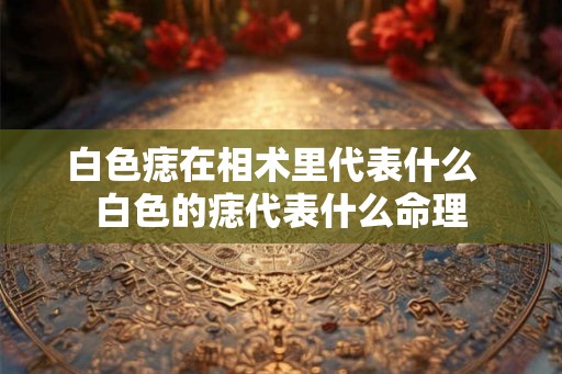 白色痣在相术里代表什么  白色的痣代表什么命理