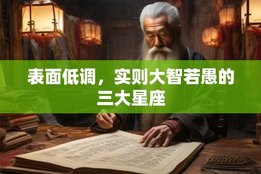 表面低调,实则大智若愚的三大星座 表面低调,实则大智若愚的三大星座