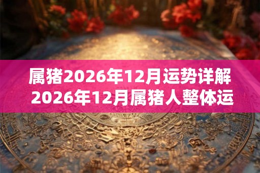 属猪2026年12月运势详解 2026年12月属猪人整体运势分析