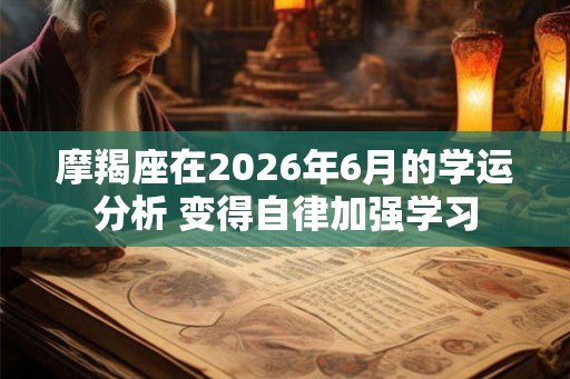 摩羯座在2026年6月的学运分析 变得自律加强学习