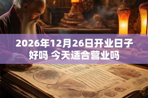 2026年12月26日开业日子好吗 今天适合营业吗