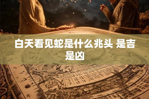 白天看见蛇是什么兆头 是吉是凶