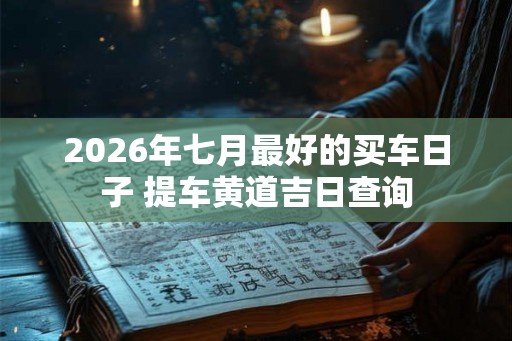 2026年七月最好的买车日子 提车黄道吉日查询