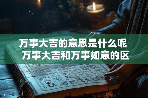 万事大吉的意思是什么呢  万事大吉和万事如意的区别