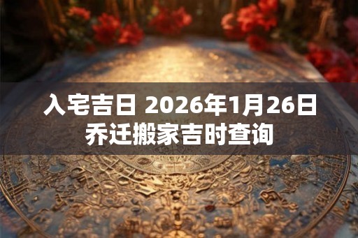 入宅吉日 2026年1月26日乔迁搬家吉时查询 入宅吉日 2026年1月26日乔迁搬家吉时查询