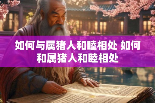 如何与属猪人和睦相处 如何和属猪人和睦相处