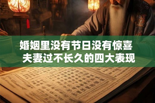 婚姻里没有节日没有惊喜  夫妻过不长久的四大表现