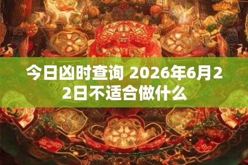 今日凶时查询 2026年6月22日不适合做什么