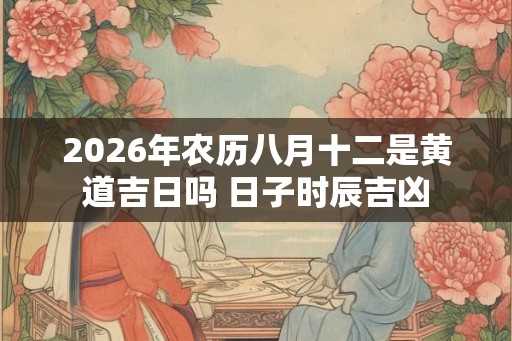 2026年农历八月十二是黄道吉日吗 日子时辰吉凶