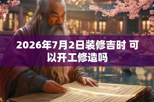 2026年7月2日装修吉时 可以开工修造吗