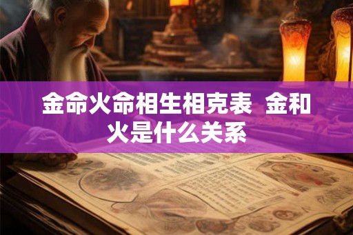 金命火命相生相克表  金和火是什么关系