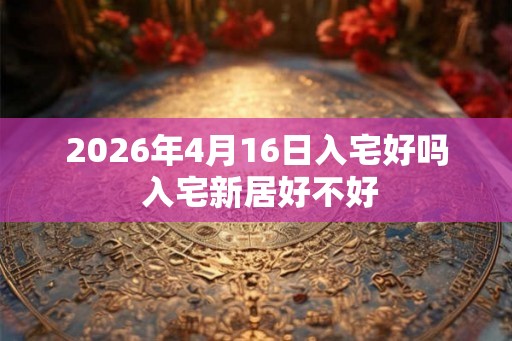 2026年4月16日入宅好吗 入宅新居好不好