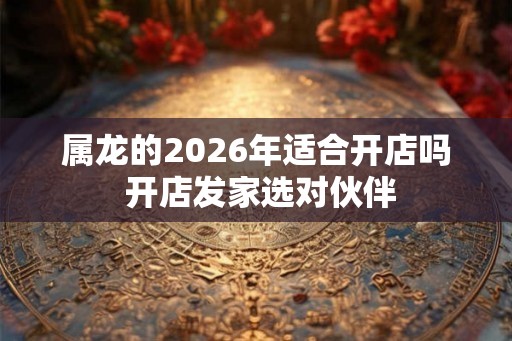 属龙的2026年适合开店吗 开店发家选对伙伴 属龙的2026年适合开店吗 开店发家选对伙伴