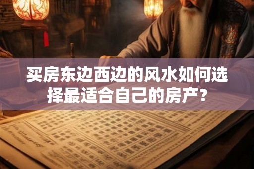 买房东边西边的风水如何选择最适合自己的房产？