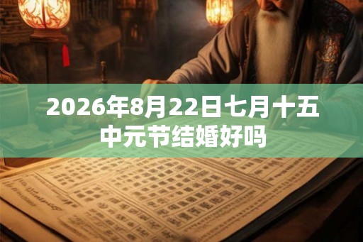 2026年8月22日七月十五中元节结婚好吗