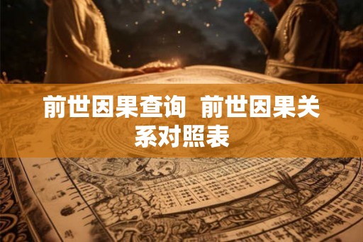 前世因果查询  前世因果关系对照表