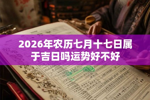 2026年农历七月十七日属于吉日吗运势好不好