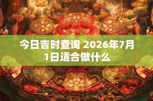 今日吉时查询 2026年7月1日适合做什么