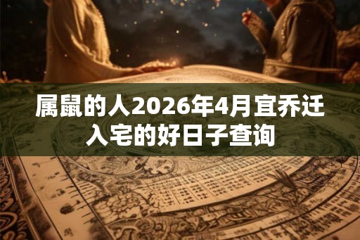 属鼠的人2026年4月宜乔迁入宅的好日子查询