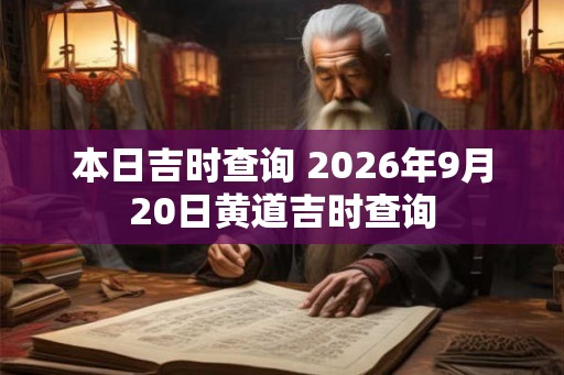 本日吉时查询 2026年9月20日黄道吉时查询