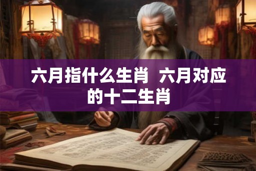 六月指什么生肖  六月对应的十二生肖