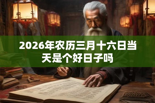 2026年农历三月十六日当天是个好日子吗