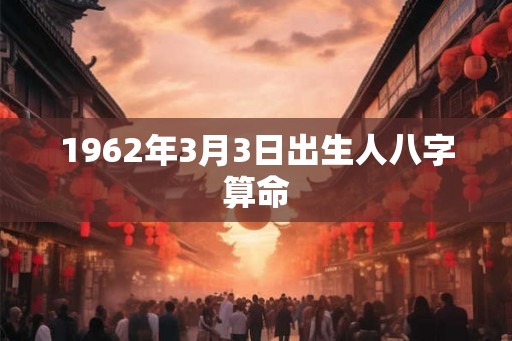 1962年3月3日出生人八字算命 1962年3月3日出生人八字算命