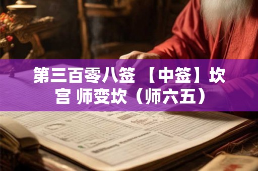 第三百零八签 【中签】坎宫 师变坎（师六五）