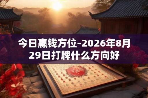 今日赢钱方位-2026年8月29日打牌什么方向好