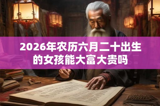 2026年农历六月二十出生的女孩能大富大贵吗