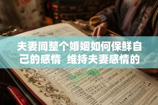 夫妻间整个婚姻如何保鲜自己的感情  维持夫妻感情的三点