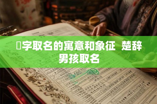 乂字取名的寓意和象征  楚辞男孩取名