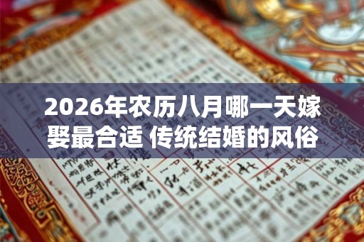 2026年农历八月哪一天嫁娶最合适 传统结婚的风俗流程