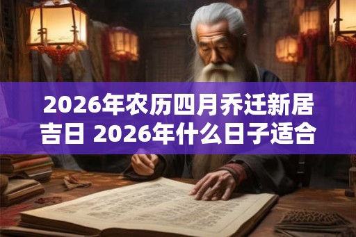 2026年农历四月乔迁新居吉日 2026年什么日子适合搬家 2026年农历四月乔迁新居吉日 2026年什么日子适合搬家