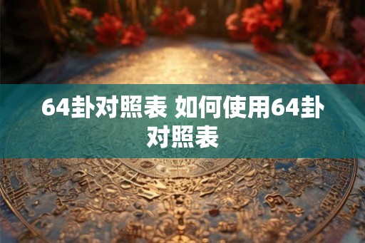 64卦对照表 如何使用64卦对照表