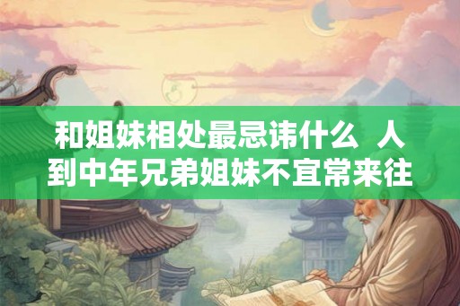 和姐妹相处最忌讳什么 人到中年兄弟姐妹不宜常来往 和姐妹相处最忌讳什么 人到中年兄弟姐妹不宜常来往