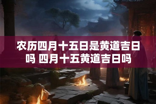 农历四月十五日是黄道吉日吗 四月十五黄道吉日吗