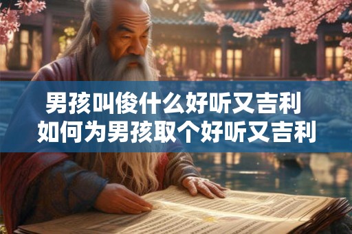 男孩叫俊什么好听又吉利 如何为男孩取个好听又吉利的名字