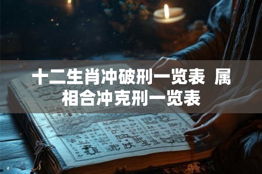 十二生肖冲破刑一览表  属相合冲克刑一览表
