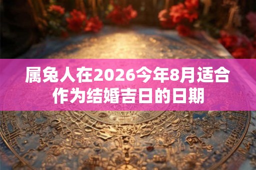 属兔人在2026今年8月适合作为结婚吉日的日期