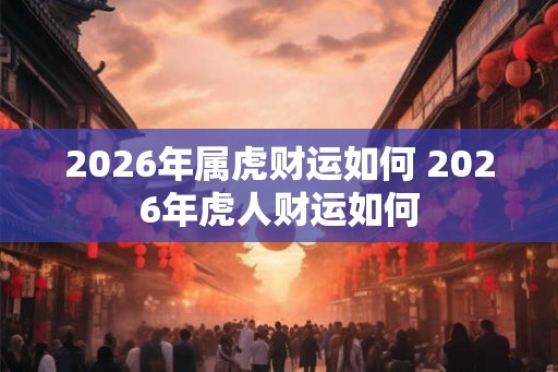 2026年属虎财运如何 2026年虎人财运如何