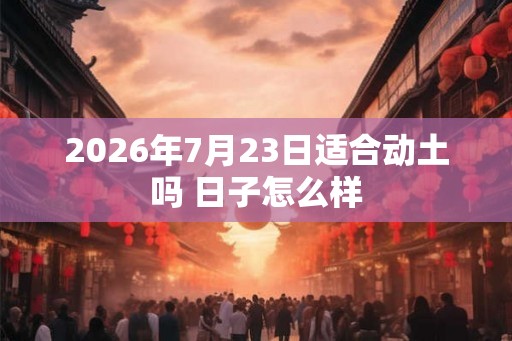 2026年7月23日适合动土吗 日子怎么样