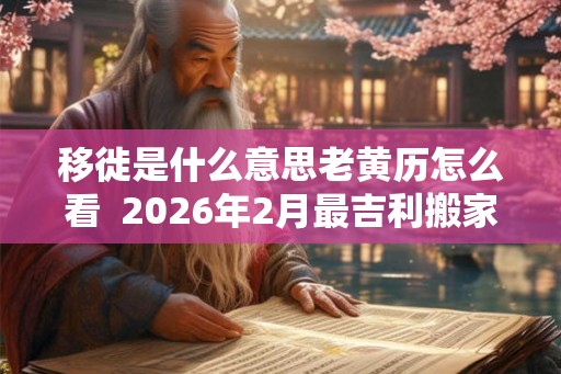 移徙是什么意思老黄历怎么看 2026年2月最吉利搬家入宅 移徙是什么意思老黄历怎么看 2026年2月最吉利搬家入宅